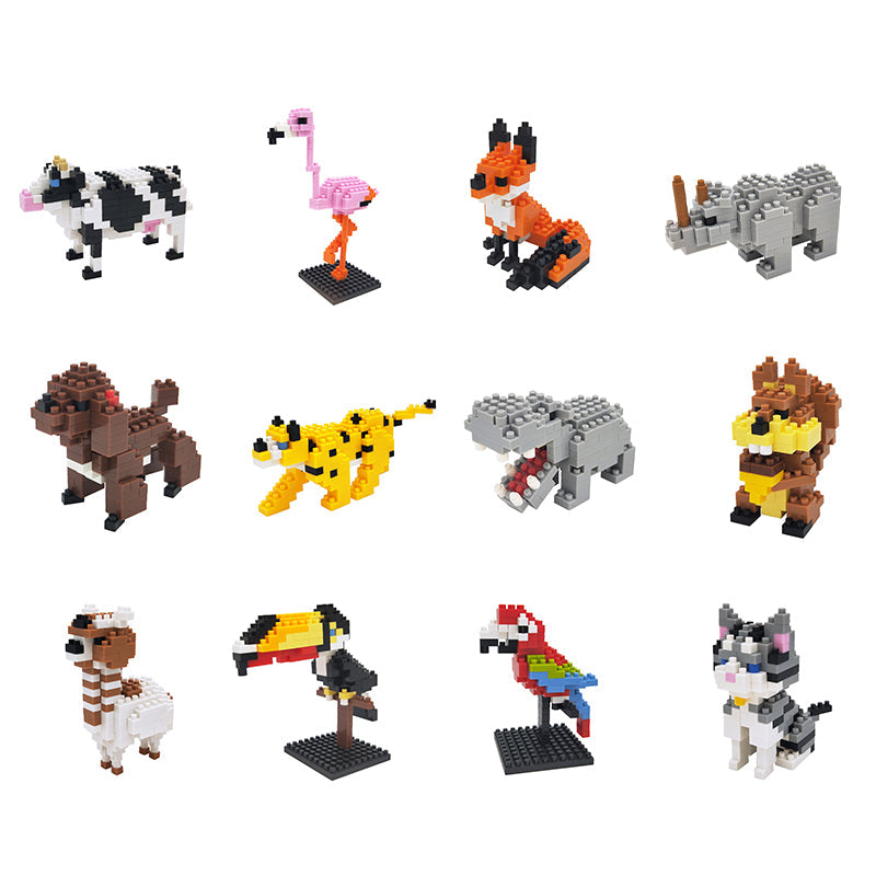 12 Types Large Animal DIY Micro Building Blocks