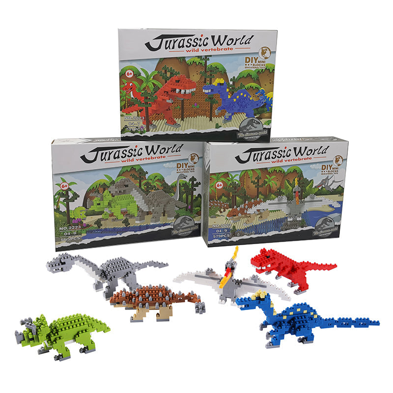 3 Types Dinosaur Theme DIY Micro Building Blocks