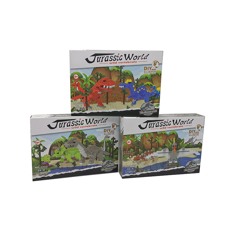 3 Types Dinosaur Theme DIY Micro Building Blocks