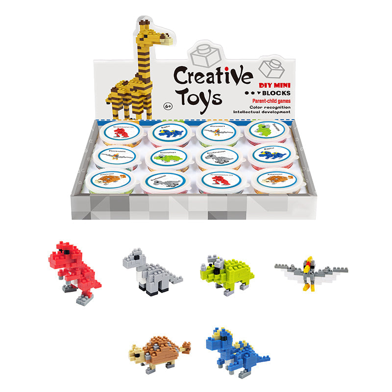 6 Types Small Dinosaur DIY Micro Building Blocks