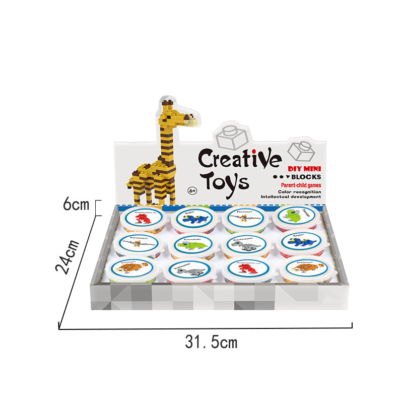 6 Types Small Dinosaur DIY Micro Building Blocks