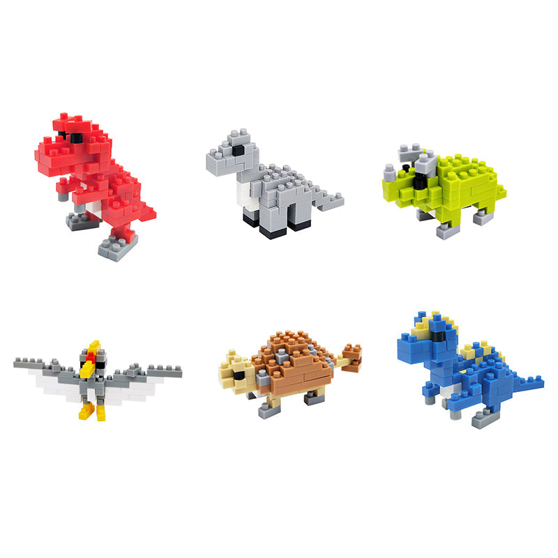 6 Types Small Dinosaur DIY Micro Building Blocks