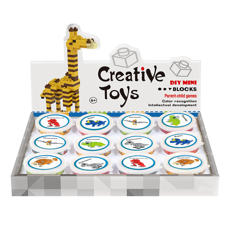 6 Types Small Dinosaur DIY Micro Building Blocks