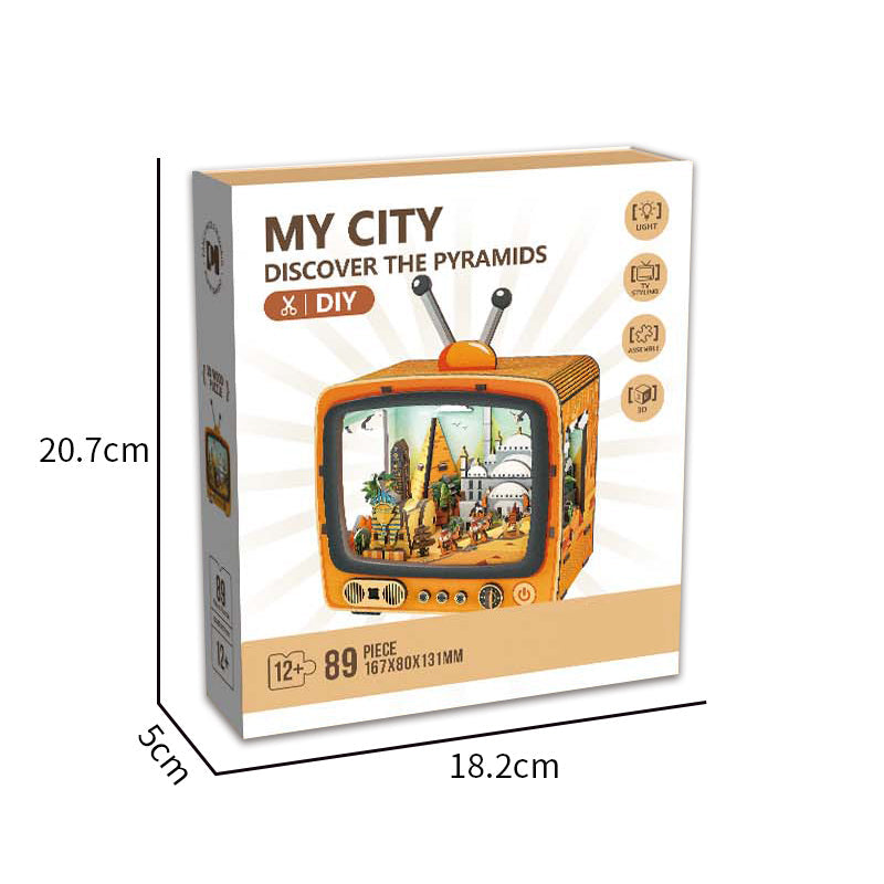 89PCS 3D Wooden TV Building Jigsaw Puzzle