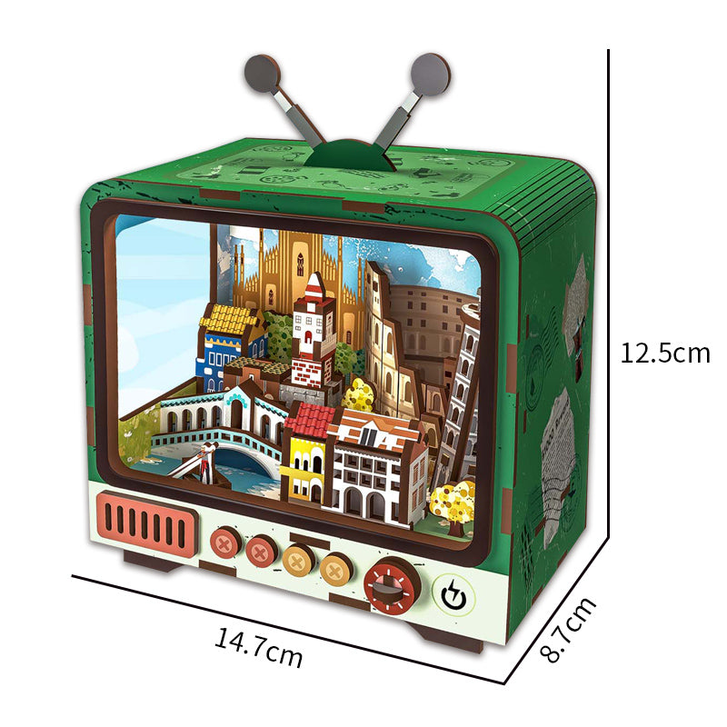 139PCS 3D Wooden TV Building Jigsaw Puzzle