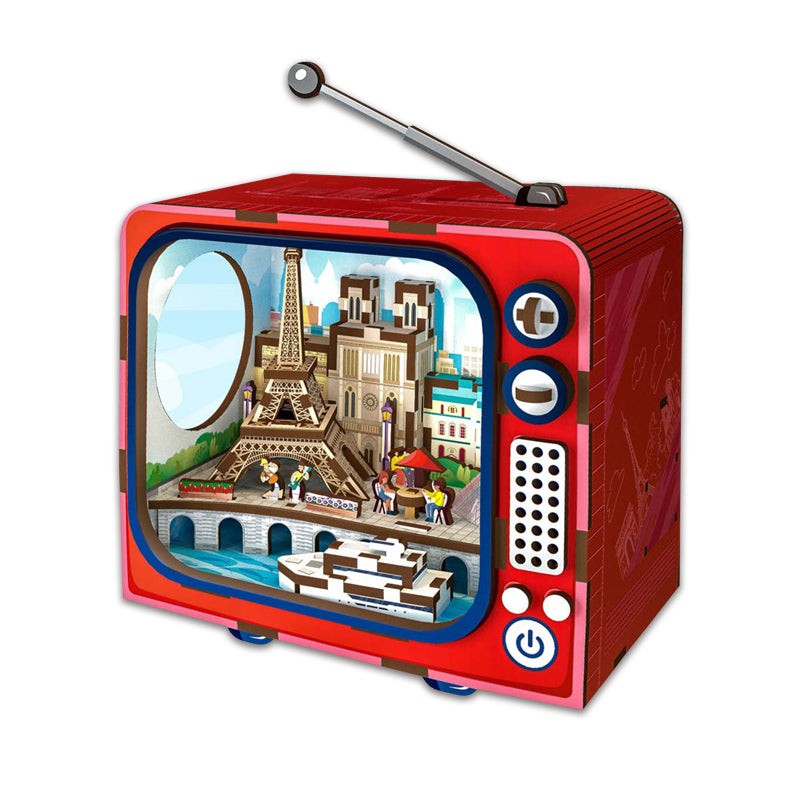 124PCS 3D Wooden TV Building Jigsaw Puzzle