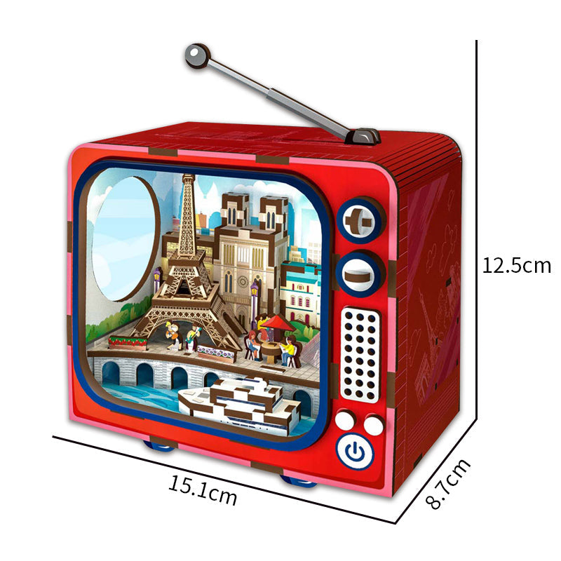 124PCS 3D Wooden TV Building Jigsaw Puzzle