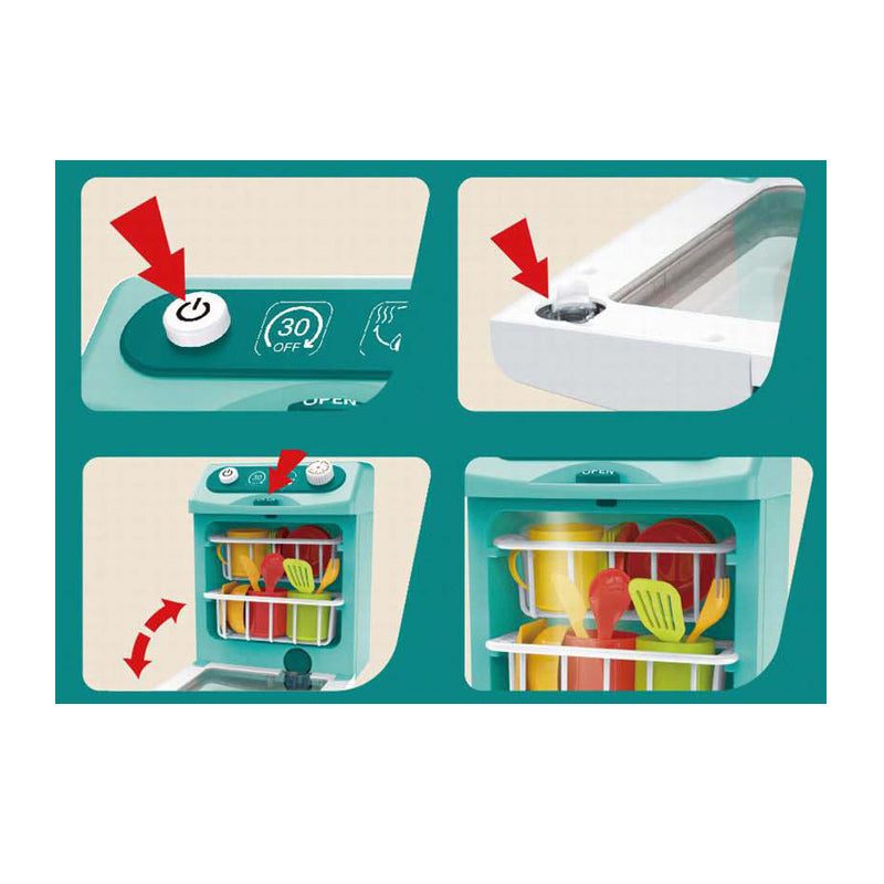 Electric Dishwasher Kitchen Pretend Play Toys With Light Music