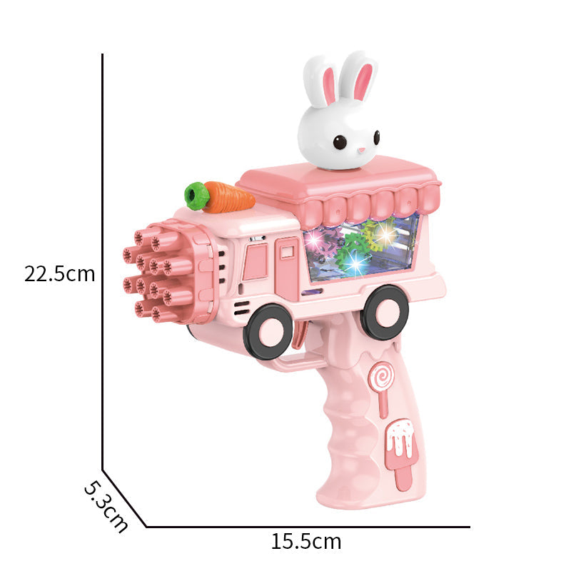 B/O Bubble Gun With Light 2-C Ass'D