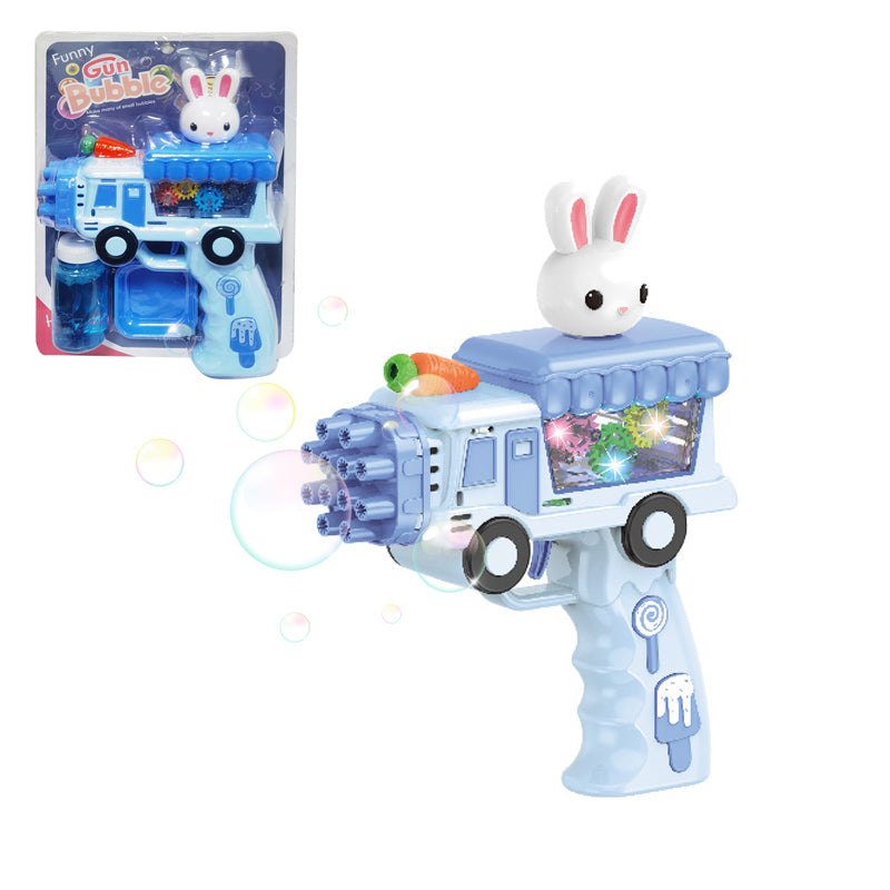 B/O Bubble Gun With Light 2-C Ass'D