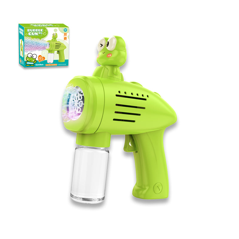电动自动8孔大眼蛙泡泡枪/带灯光,4*AA无包电