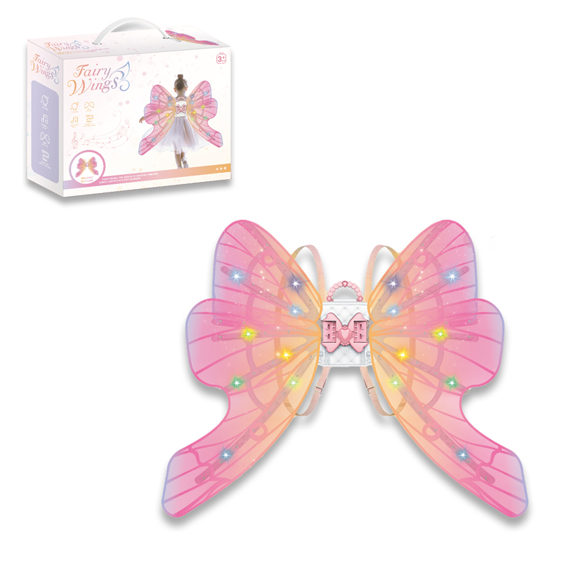 手提包精灵翅膀/带灯光,音乐,翅膀可挥动,3*AA无包电