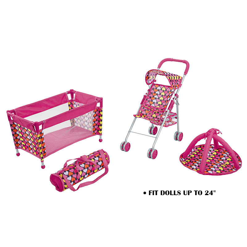 Kids Dolls Stroller Small Bed Sets Pretend Play Toys