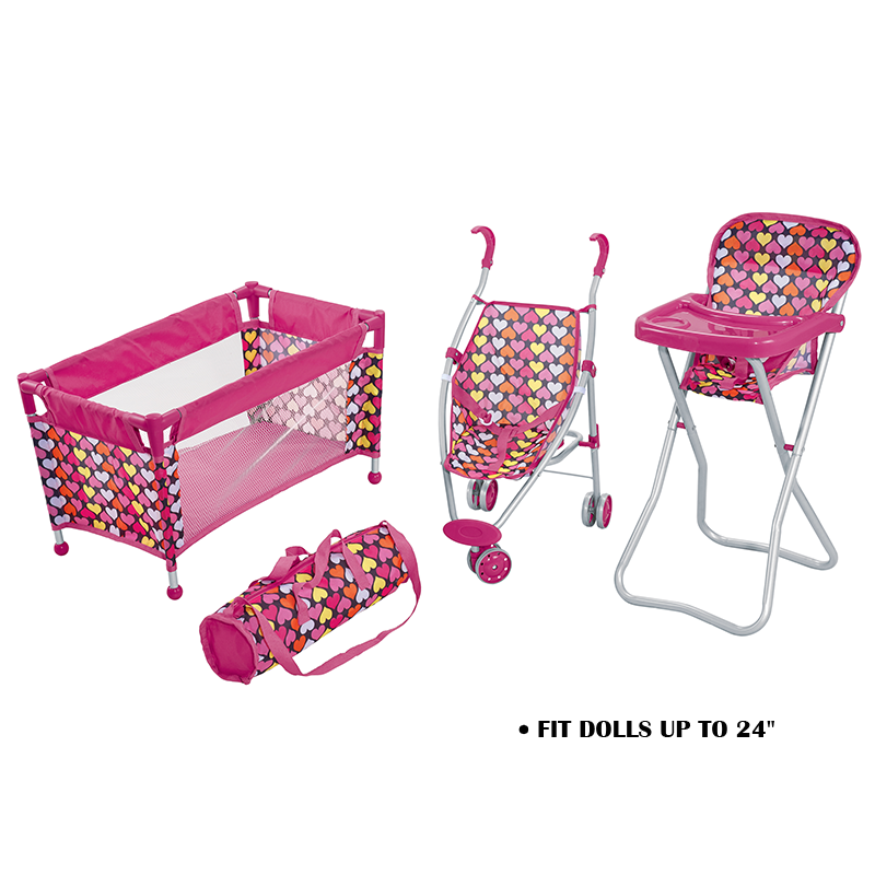 Baby Dolls Handcart Dining Chair Set Pretend Play Toys