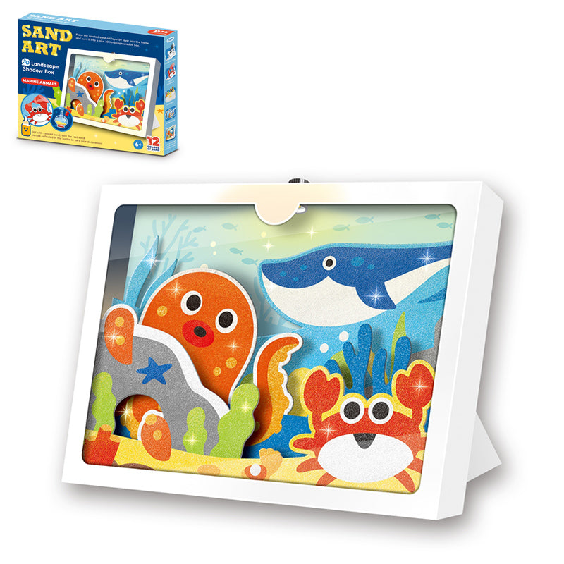 3D Sand Art Shadow Box With Light