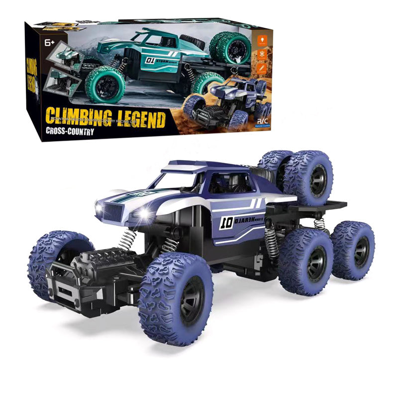 1:16遥控六驱八轮攀爬车/带灯光,无包电,黄蓝绿三色混装