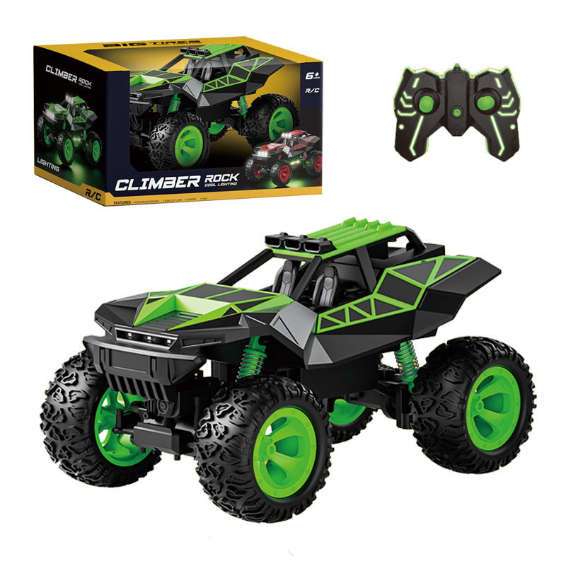 1:12 2.4G四通遥控四驱攀爬车/带灯光,车身包7.4V锂电池,USB线,遥控器2*AA无包电,红绿二色混装