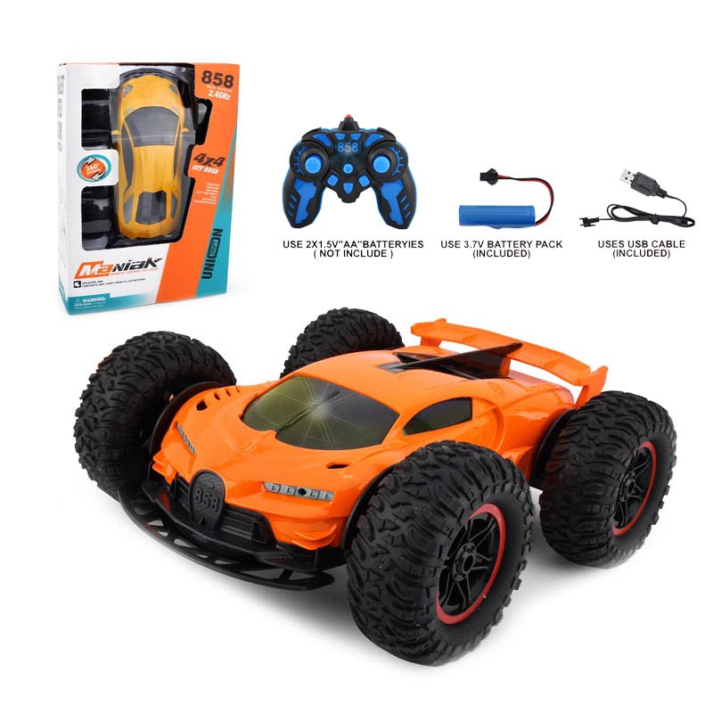 二款2.4G遥控仿真布加迪&兰博基尼车/真空轮,3.7V充电电池,USB线,遥控器2*AA无包电,四色混装