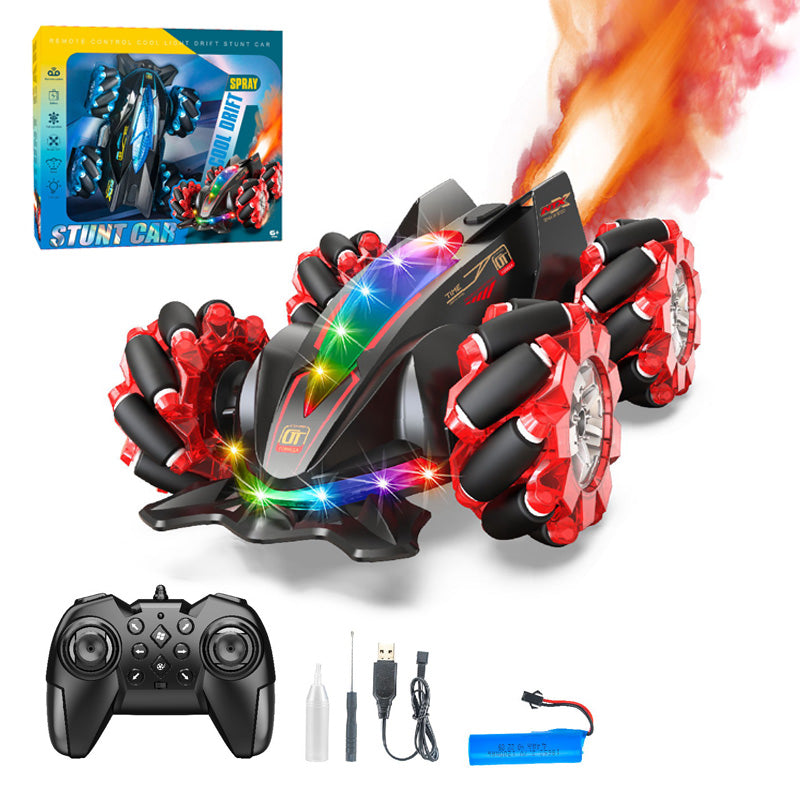 2.4G遥控喷雾漂移车/带炫彩灯光,音乐,车身包3.7V锂电池,USB充电线,红蓝二色混装
