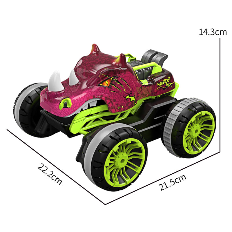 2.4G遥控爆爪犀牛特技车/带声音,车身包7.4V充电电池,遥控器2*AA无包电,二色混装