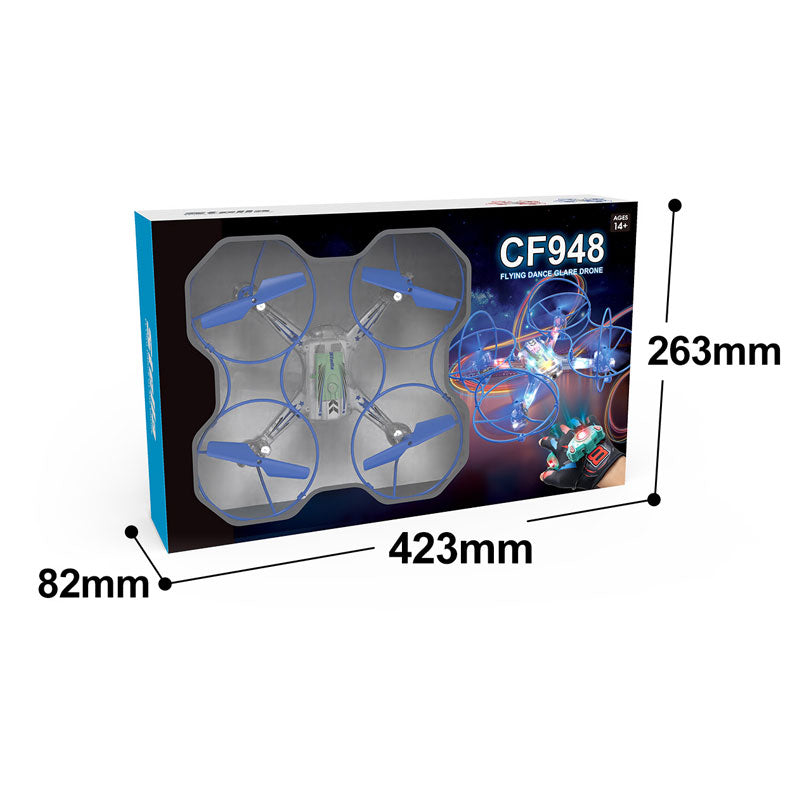 2.4G四通遥控四轴飞行器/带灯光,六轴陀螺仪,机身包3.7V锂电池,USB充电线,遥控器4*AA无包电,二色混装
