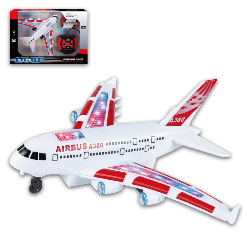 27MHZ四通遥控飞机/带彩灯,音乐,机身包3.7V锂电池,USB线,遥控器2*AA无包电,白间红,白间蓝二色混装