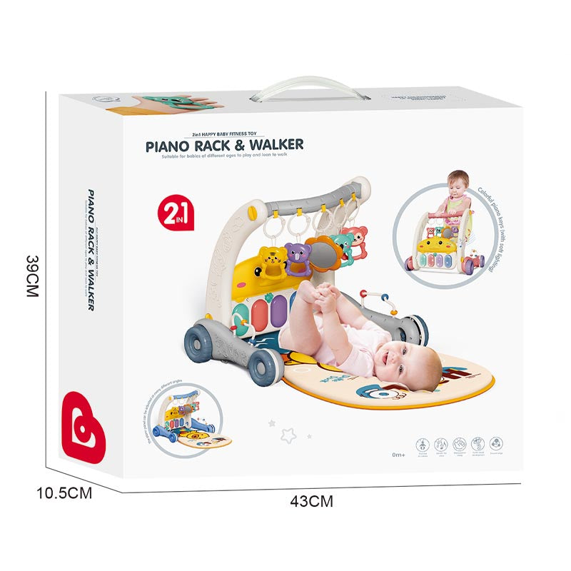 2 In 1 Baby Walker & Piano Rack 3-C Ass'D