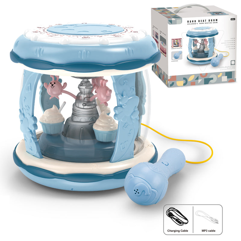 电动旋转手拍鼓/包3.7V锂电池,二色混装