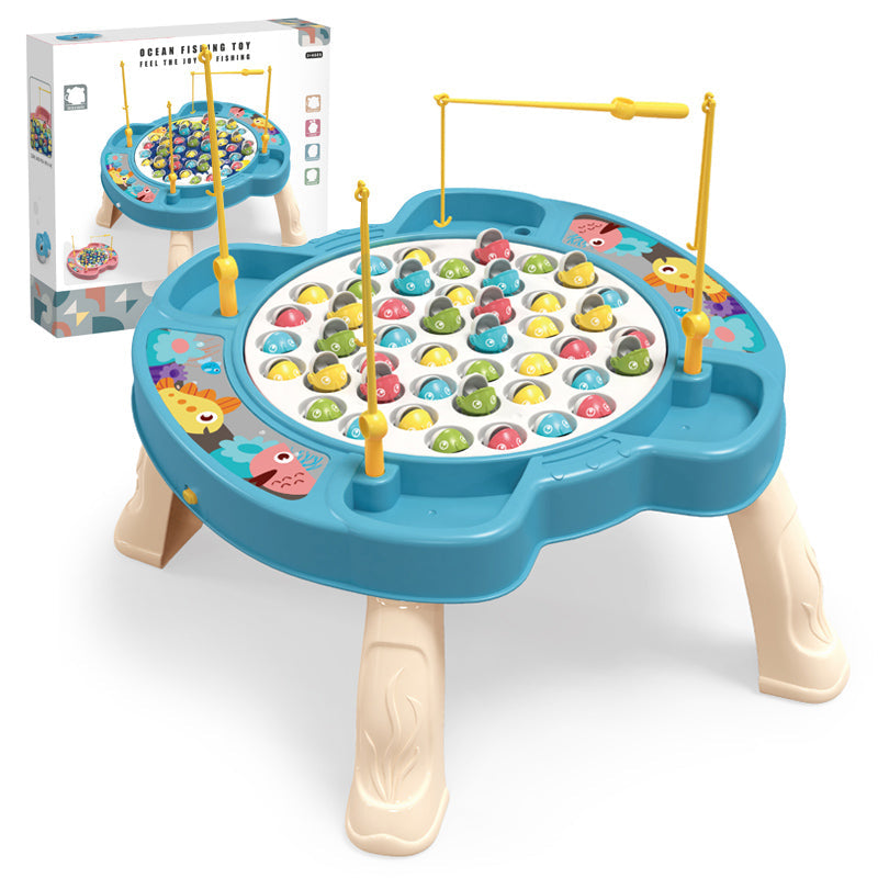 电动立式旋转钓鱼台/带音乐,无按键带腿,3*AA无包电,二色混装