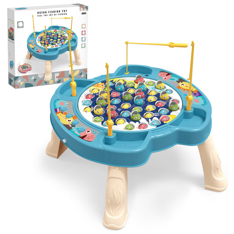 电动多功能立式旋转钓鱼台/带音乐,按键带腿,3*AA无包电,二色混装