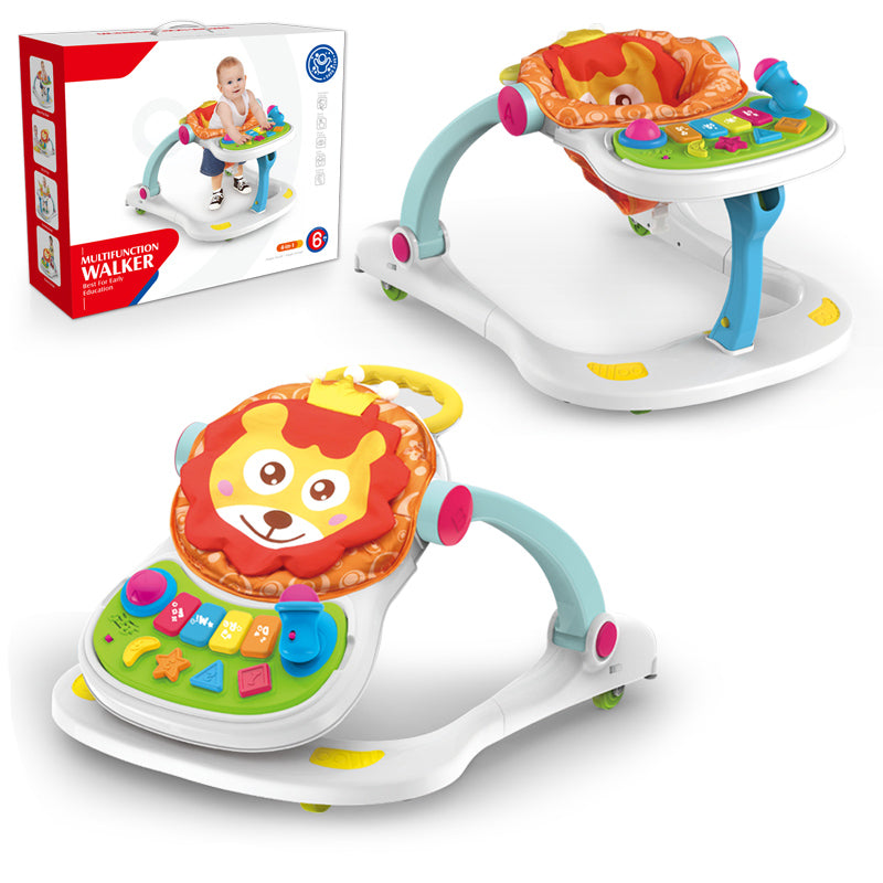 四合一学步车+餐椅/带灯光,音乐,3*AA无包电