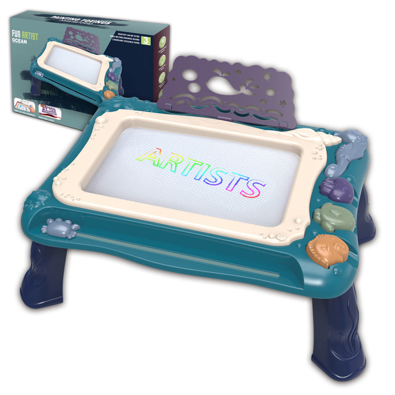 立式海洋彩色磁性写字板/豆沙红,雾状蓝二色混装