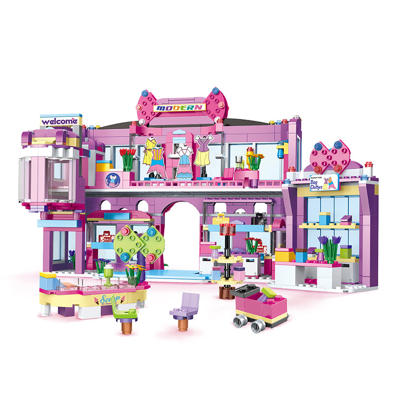 COGO 810PCS Fashion Girls Shopping Mall Building Block Toy