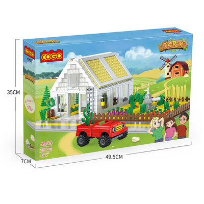 COGO 590PCS Farm Garden Greenhouse Building Block Toy