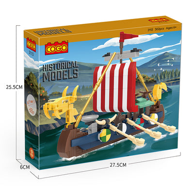 COGO 302PCS Creative Ornamental Boat Building Block Toys