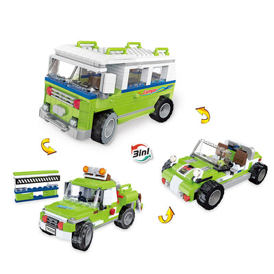 COGO 302PCS Creative And Changeable Three Picnic Car Building Block Toys