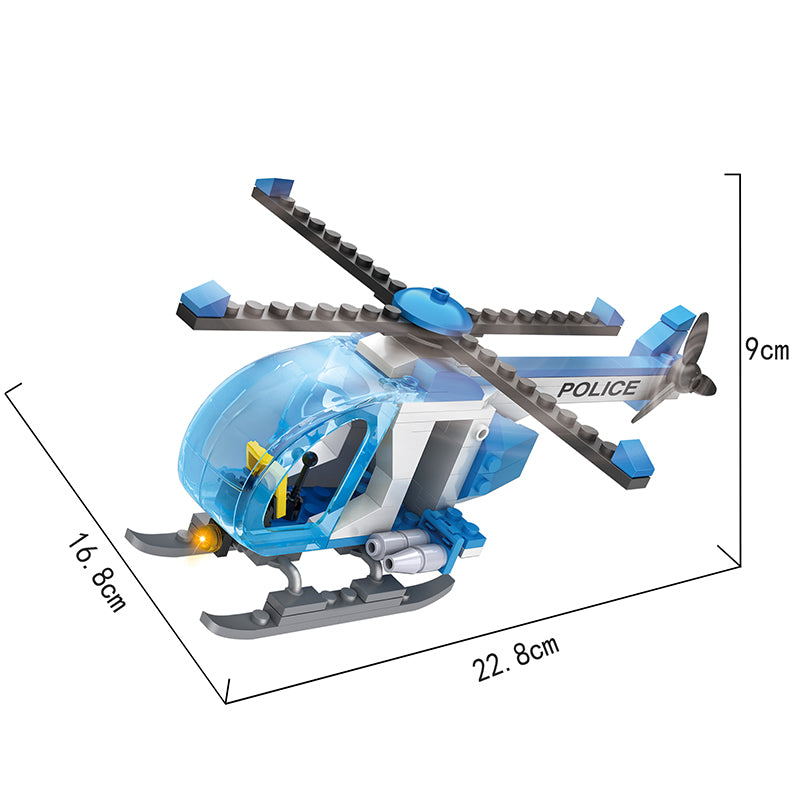COGO 164PCS 城市直升机,摩托车积木玩具