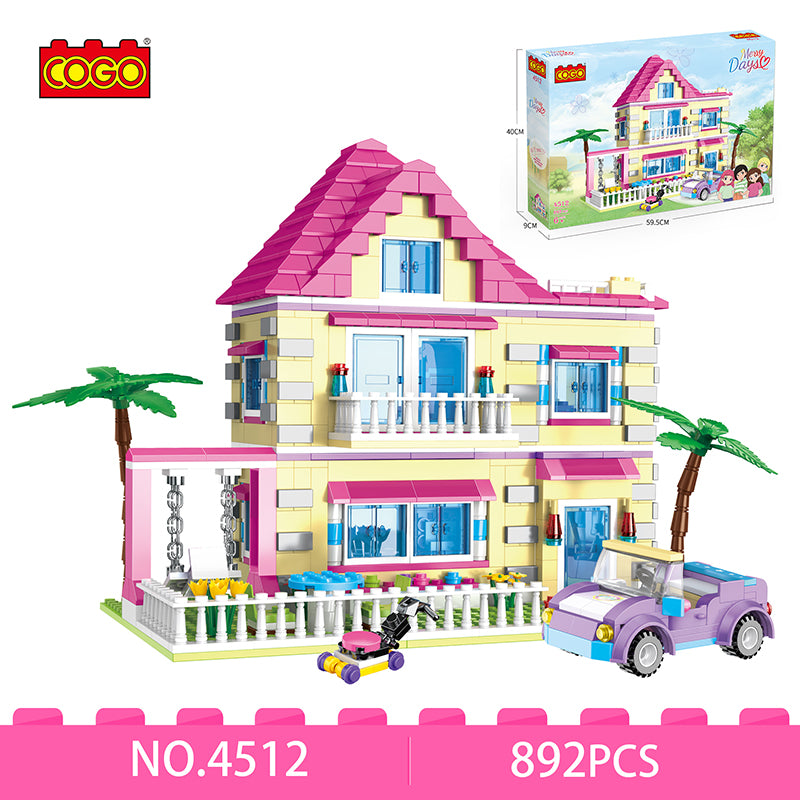 COGO 892PCS Fashionable Girl Villa Building Block Toy