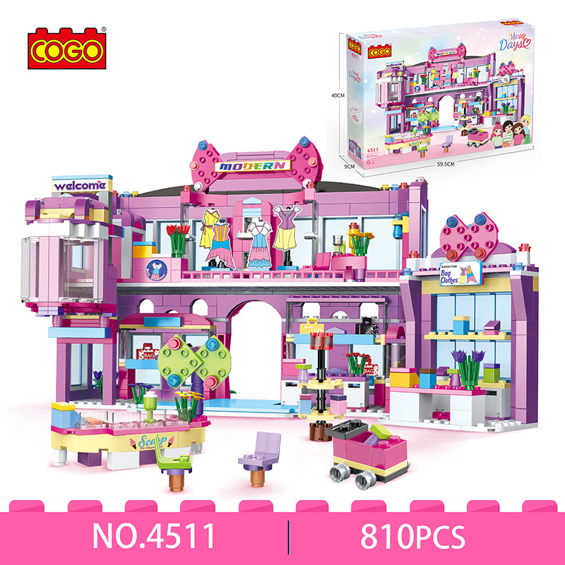 COGO 810PCS Fashion Girls Shopping Mall Building Block Toy