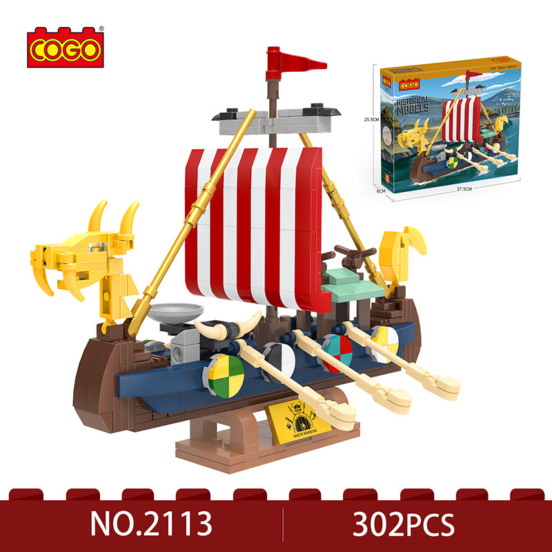 COGO 302PCS Creative Ornamental Boat Building Block Toys