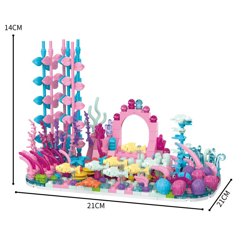 COGO 366PCS Ocean Scenery Series Fairy Coral Wonderland Building Blocks Toys
