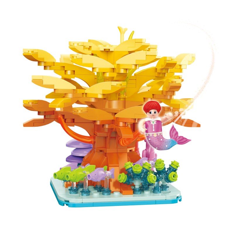 COGO 395PCS Ocean Scenery Series Fairy Dream Coral Tree Building Blocks Toys