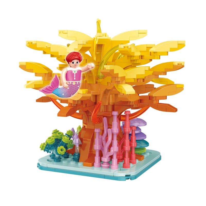 COGO 395PCS Ocean Scenery Series Fairy Dream Coral Tree Building Blocks Toys