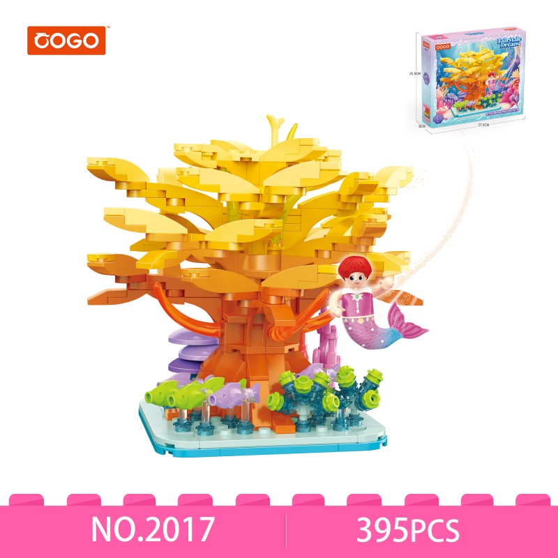COGO 395PCS Ocean Scenery Series Fairy Dream Coral Tree Building Blocks Toys