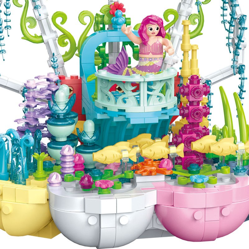 COGO 625PCS Ocean Scenery Series Fairy Seashell Garden Building Blocks Toys