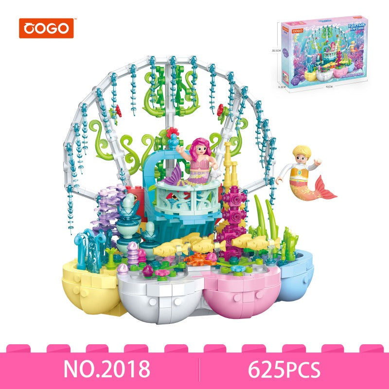 COGO 625PCS Ocean Scenery Series Fairy Seashell Garden Building Blocks Toys