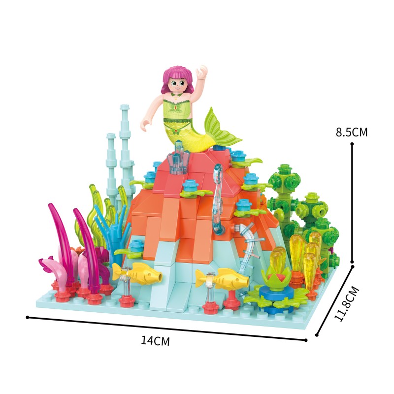 COGO 347PCS Ocean Scenery Series Fairy Coral Hill Building Blocks Toys