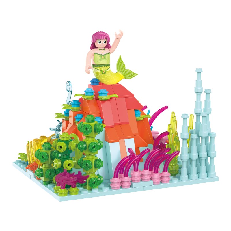 COGO 347PCS Ocean Scenery Series Fairy Coral Hill Building Blocks Toys
