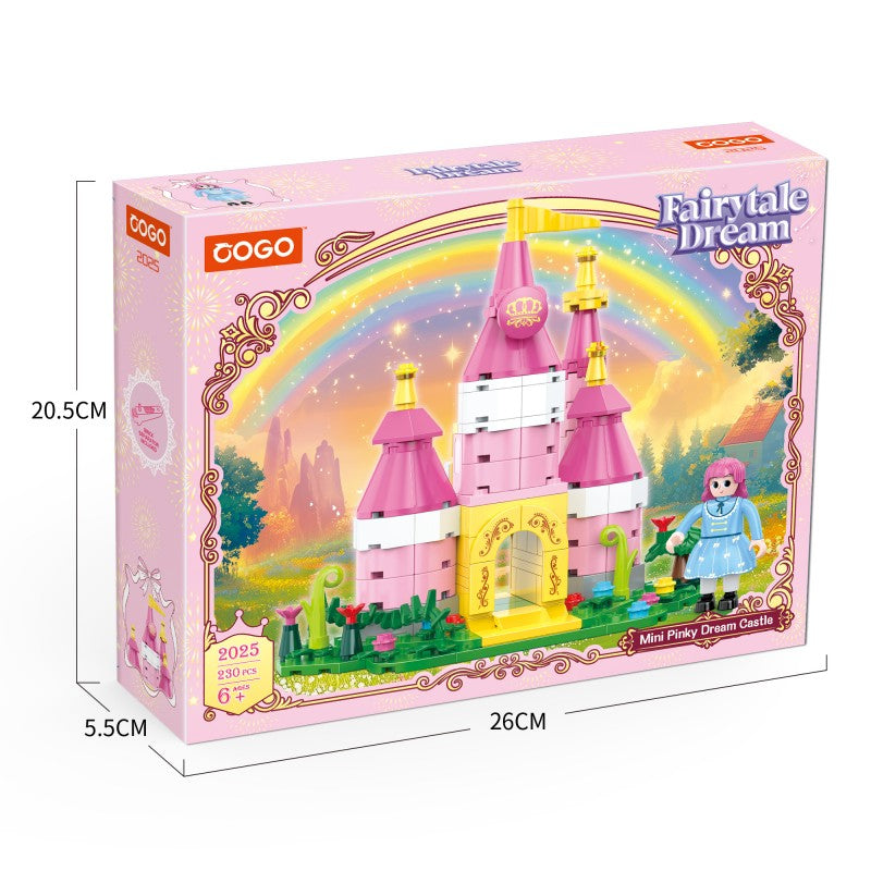 COGO 230PCS Fairytale Mini Pinky Dream Castle Building Blocks Toys