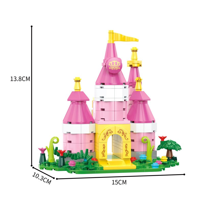 COGO 230PCS Fairytale Mini Pinky Dream Castle Building Blocks Toys